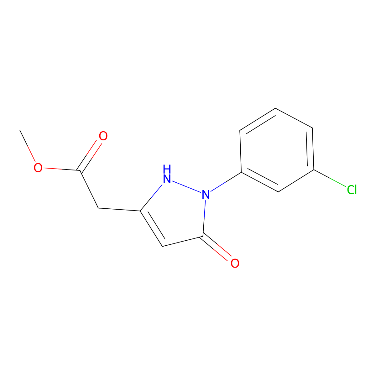 methyl [1-(3-chlorophenyl)-5-hydroxy-1H-pyrazol-3-yl]acetate molecular structure, CAS 1158589-04-8