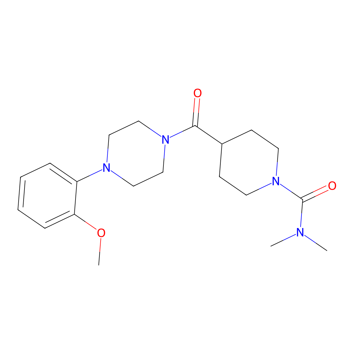 4-{[4-(2-methoxyphenyl)piperazin-1-yl]carbonyl}-N,N-dimethylpiperidine-1-carboxamide molecular structure, CAS 1158589-78-6
