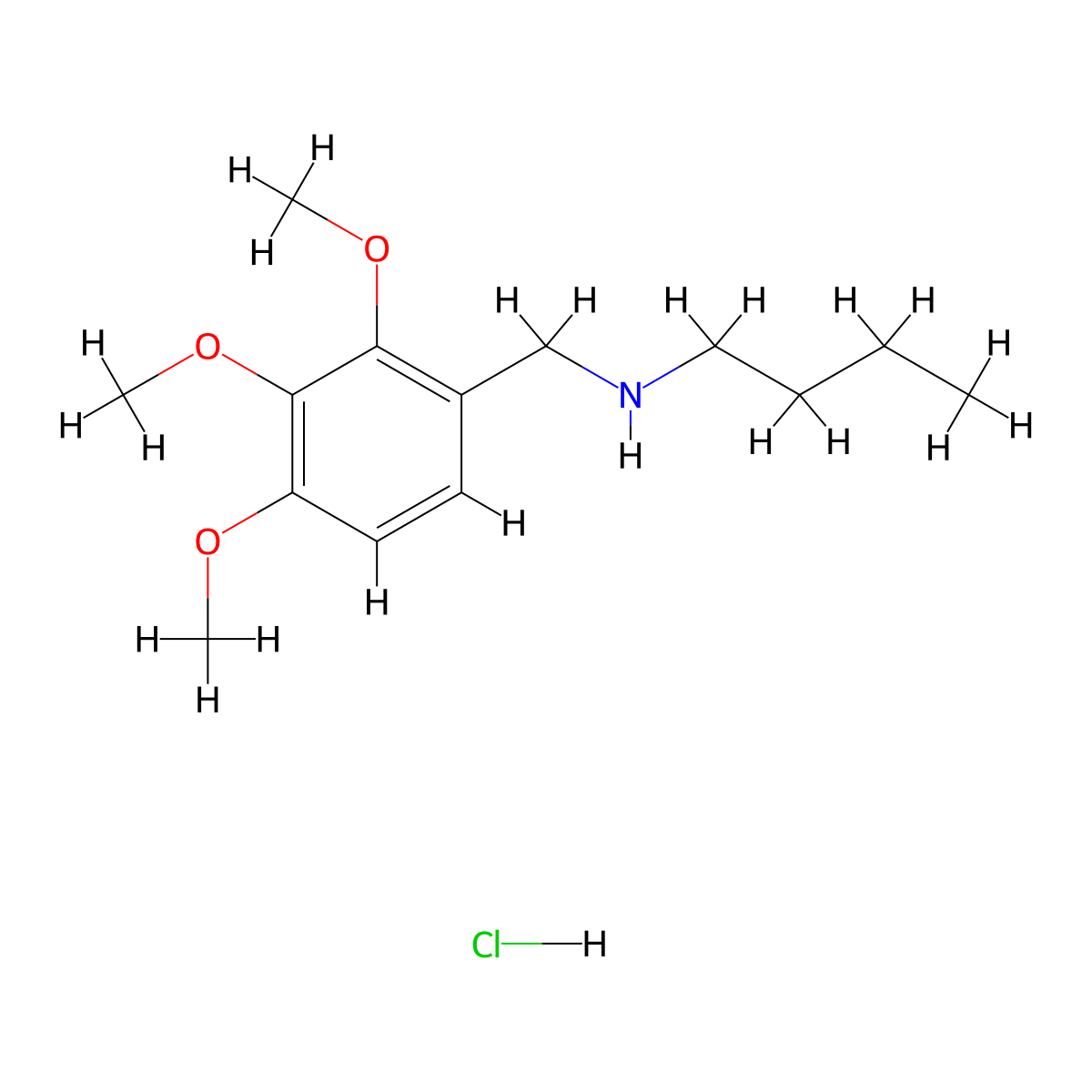 Butyl[(2,3,4-trimethoxyphenyl)methyl]amine hydrochloride molecular structure, CAS 1158589-91-3