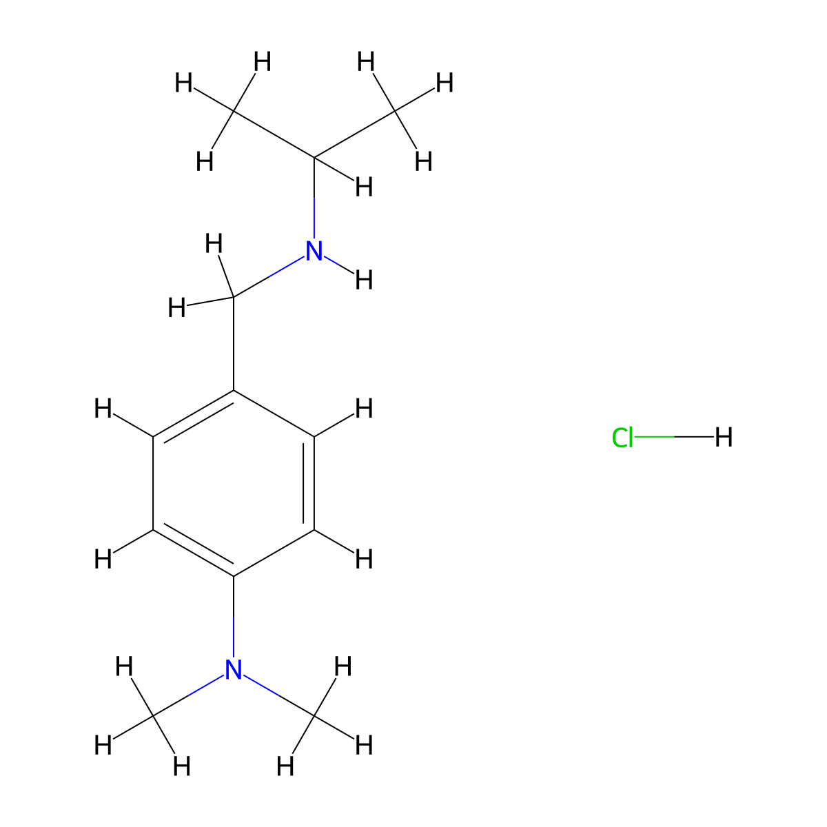 N,N-Dimethyl-4-{[(propan-2-yl)amino]methyl}aniline hydrochloride molecular structure, CAS 1158590-03-4