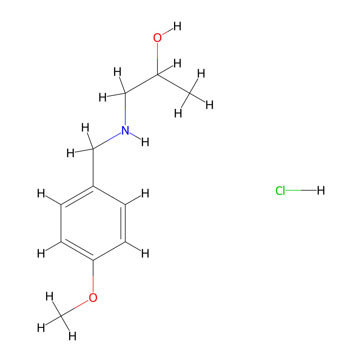 1-{[(4-Methoxyphenyl)methyl]amino}propan-2-OL hydrochloride molecular structure, CAS 1158591-56-0