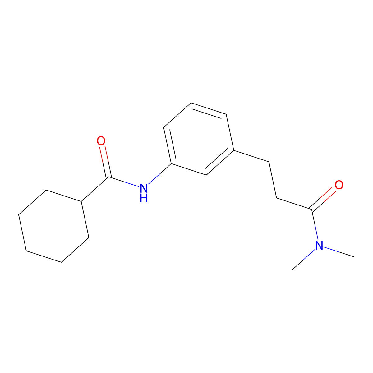 N-{3-[3-(dimethylamino)-3-oxopropyl]phenyl}cyclohexanecarboxamide molecular structure, CAS 1158591-75-3