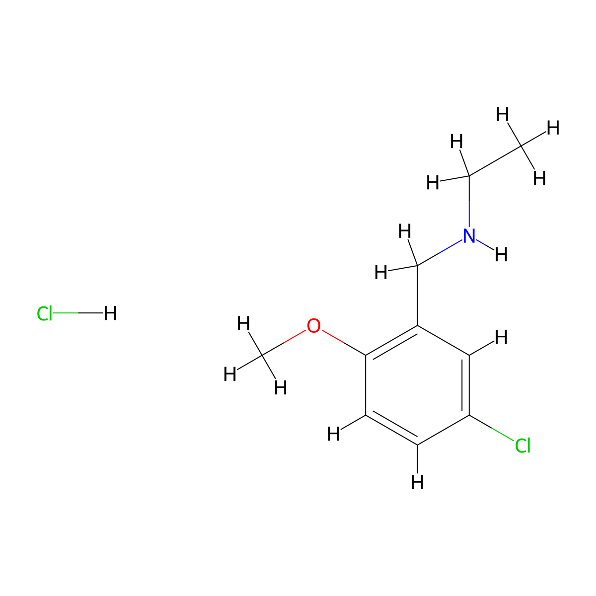 N-(5-Chloro-2-methoxybenzyl)ethanamine hydrochloride molecular structure, CAS 1158592-05-2