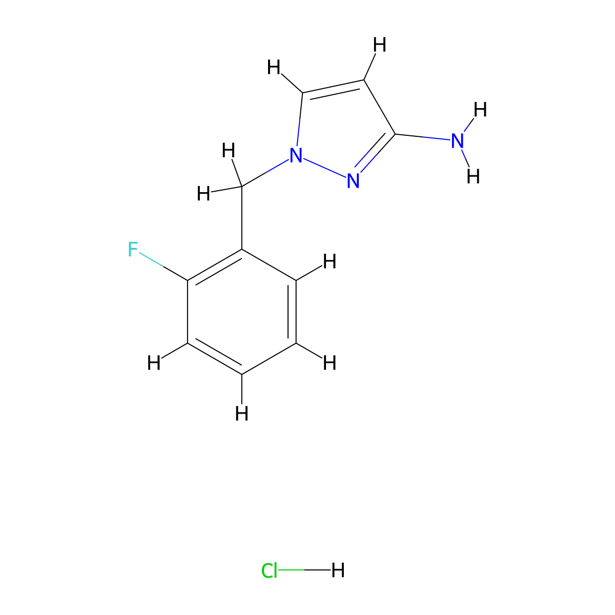 1-(2-Fluorobenzyl)-1H-pyrazol-3-amine hydrochloride molecular structure, CAS 1158592-31-4