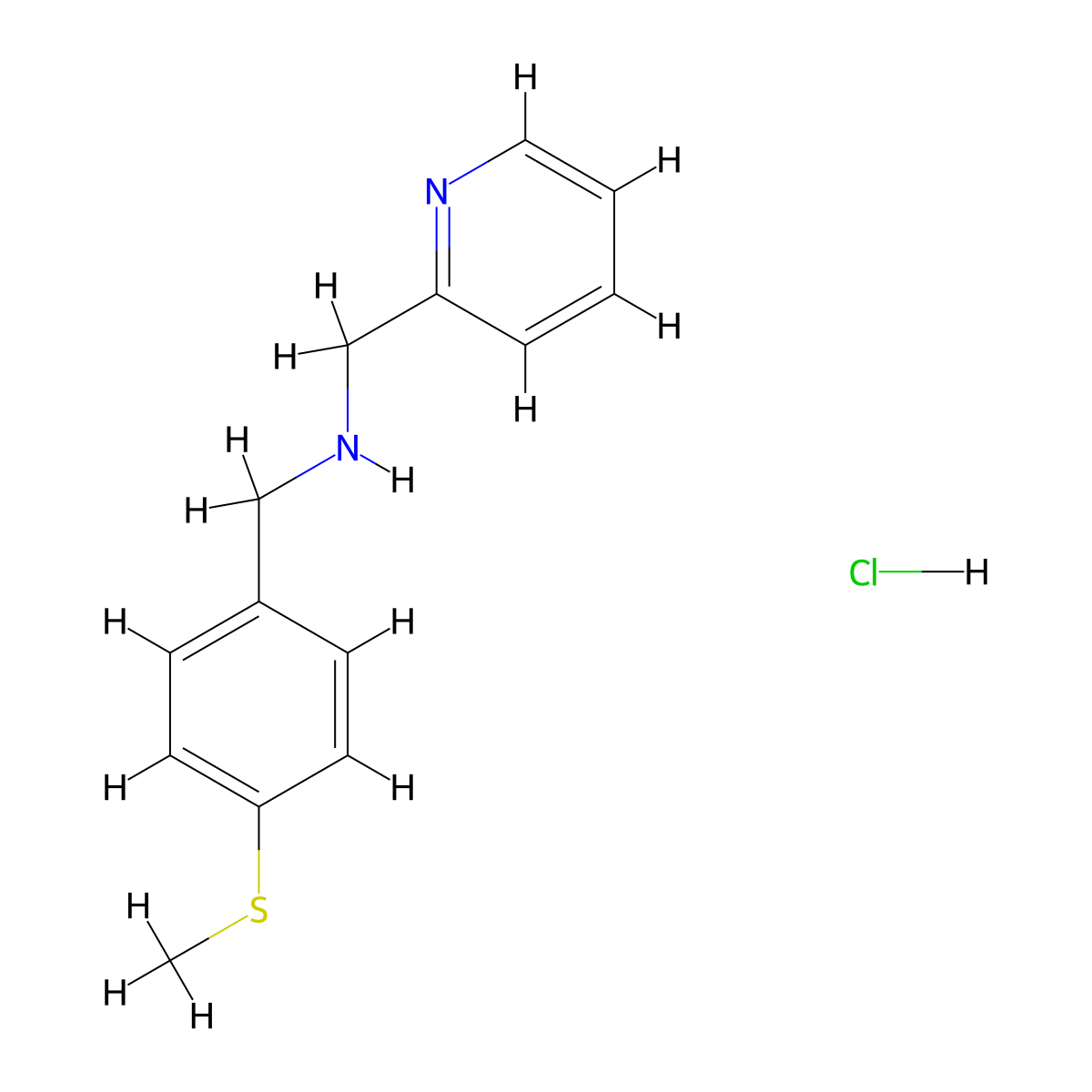 1-(4-methylsulfanylphenyl)-N-(pyridin-2-ylmethyl)methanamine;hydrochloride molecular structure, CAS 1158592-33-6