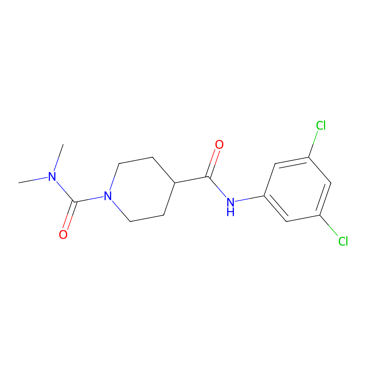 N~4~-(3,5-dichlorophenyl)-N~1~,N~1~-dimethylpiperidine-1,4-dicarboxamide molecular structure, CAS 1158592-52-9