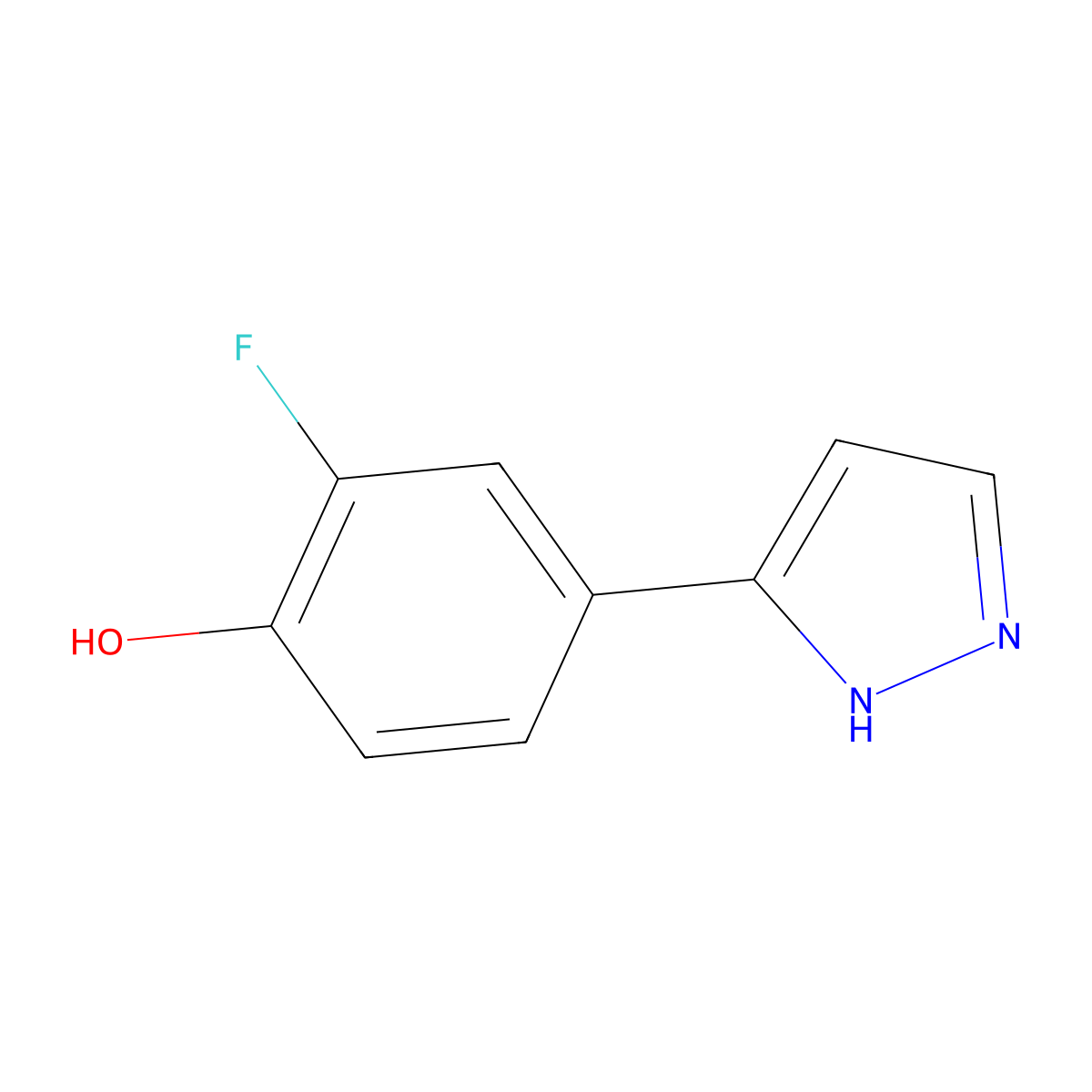 2-Fluoro-4-(1H-pyrazol-5-yl)phenol molecular structure, CAS 1158592-90-5