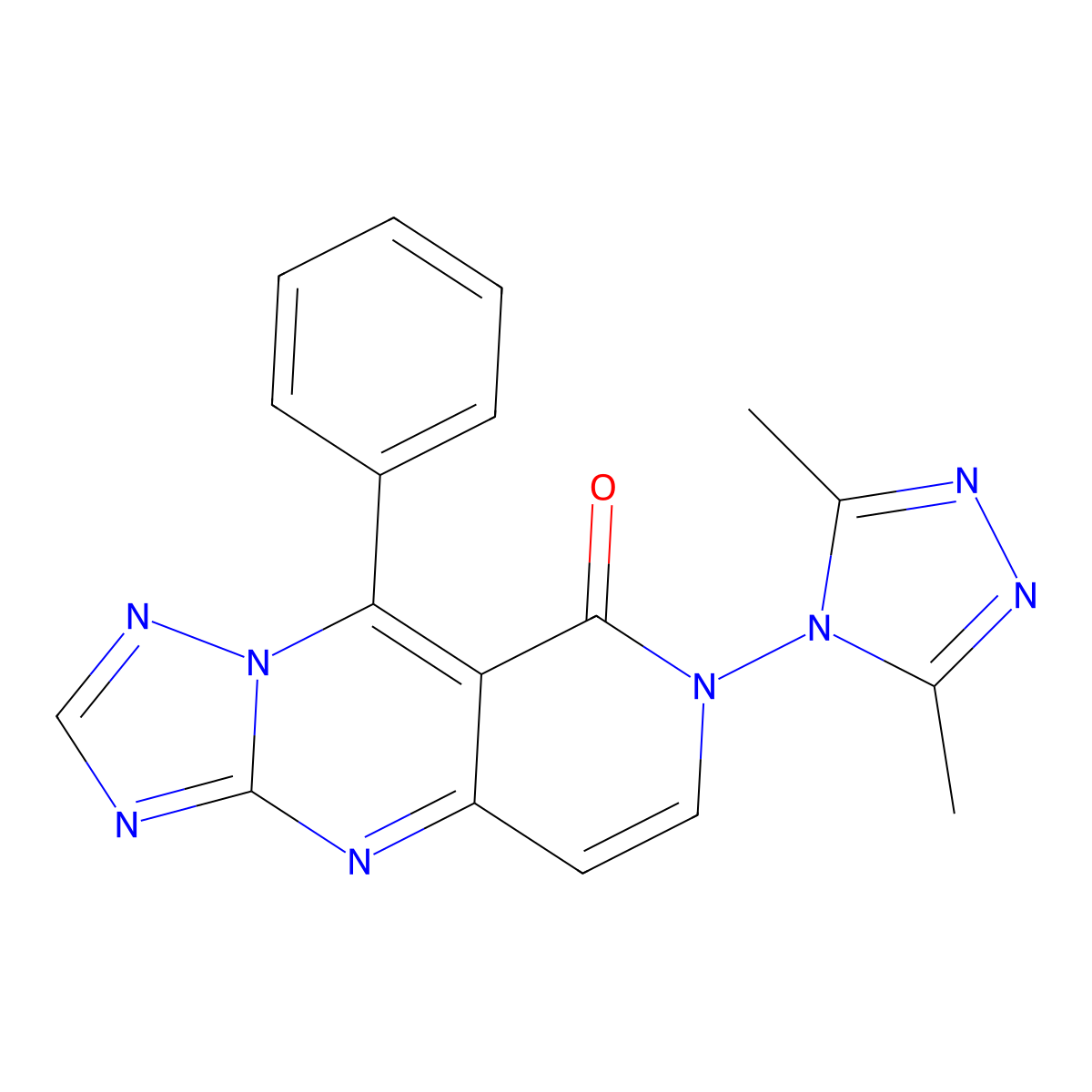 7-(3,5-dimethyl-4H-1,2,4-triazol-4-yl)-9-phenylpyrido[4,3-d][1,2,4]triazolo[1,5-a]pyrimidin-8(7H)-one molecular structure, CAS 1158594-13-8