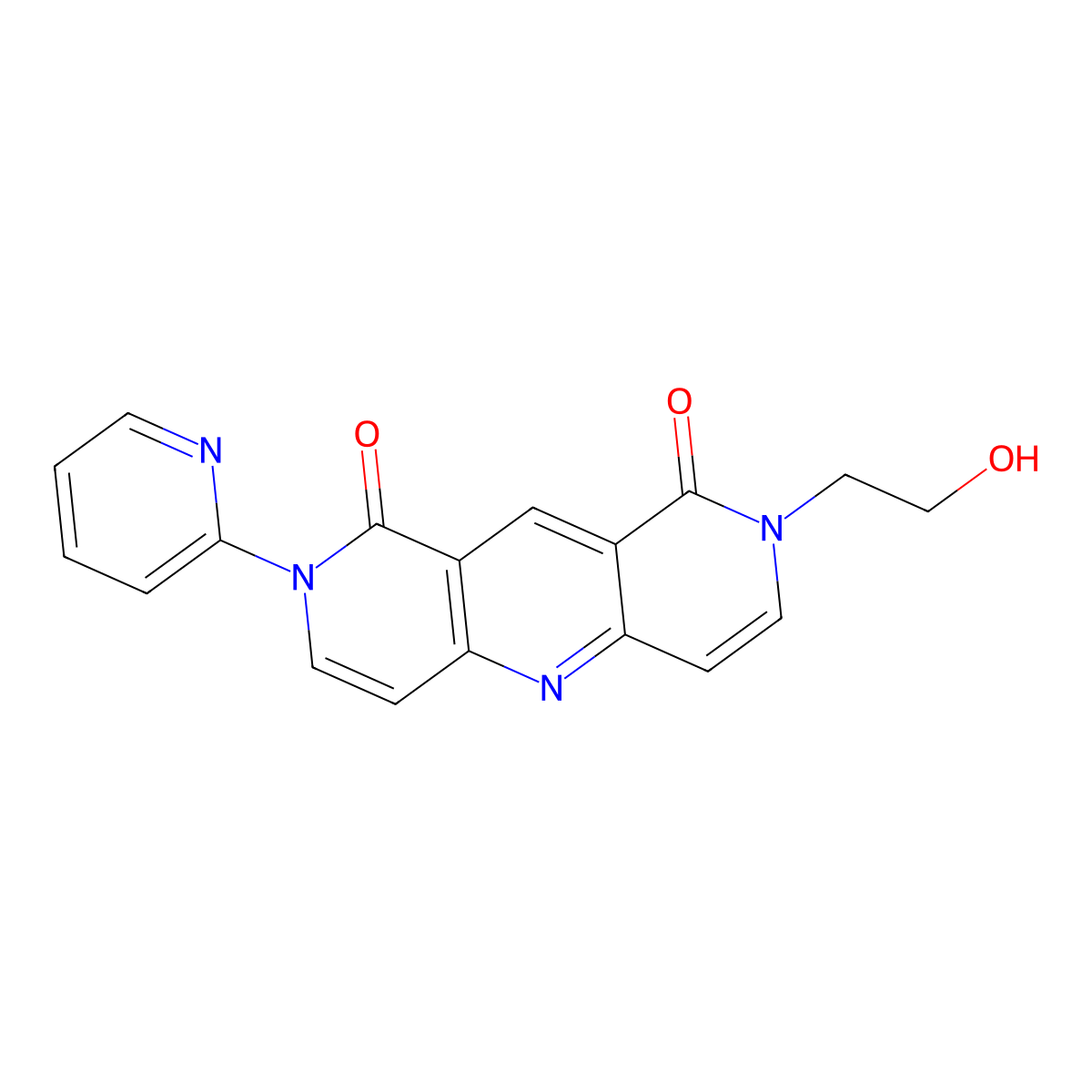 2-(2-hydroxyethyl)-8-(2-pyridyl)pyrido[4,3-b][1,6]naphthyridine-1,9(2H,8H)-dione molecular structure, CAS 1158594-66-1