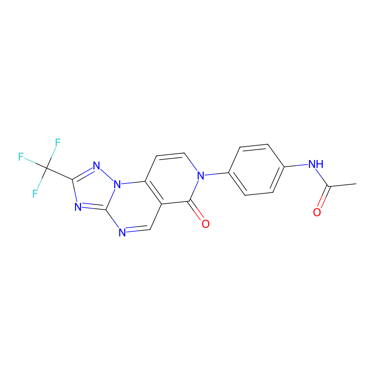 N-{4-[6-oxo-2-(trifluoromethyl)pyrido[3,4-e][1,2,4]triazolo[1,5-a]pyrimidin-7(6H)-yl]phenyl}acetamide molecular structure, CAS 1158595-13-1