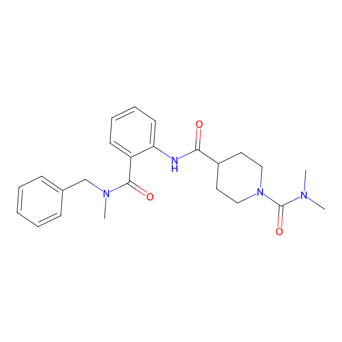 N~4~-{2-[benzyl(methyl)carbamoyl]phenyl}-N~1~,N~1~-dimethylpiperidine-1,4-dicarboxamide molecular structure, CAS 1158595-77-7
