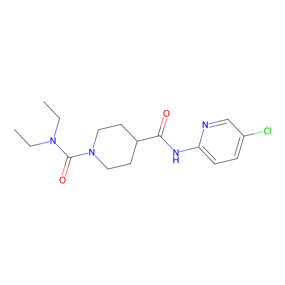 N~4~-(5-chloropyridin-2-yl)-N~1~,N~1~-diethylpiperidine-1,4-dicarboxamide molecular structure, CAS 1158596-26-9