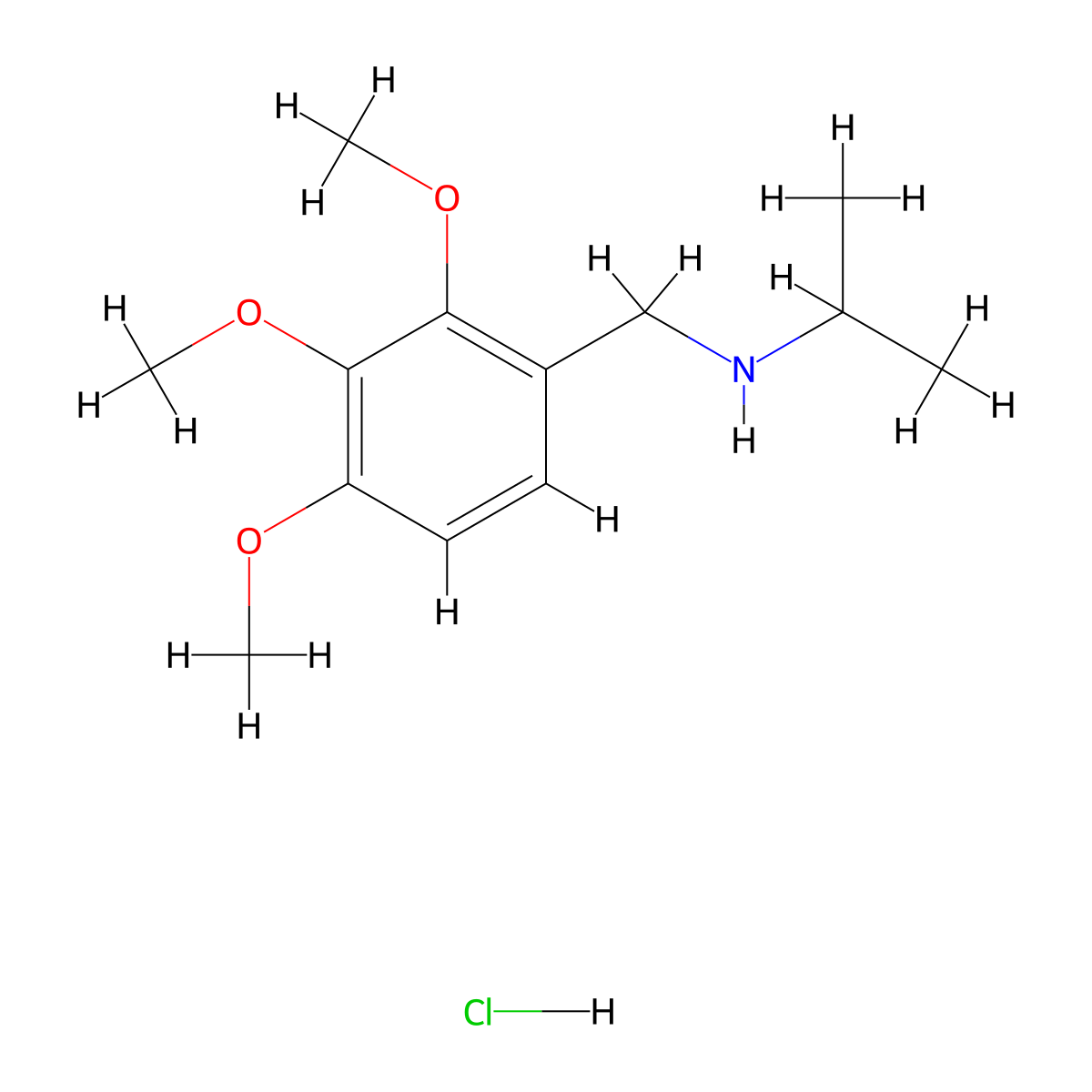 (Propan-2-yl)[(2,3,4-trimethoxyphenyl)methyl]amine hydrochloride molecular structure, CAS 1158596-52-1