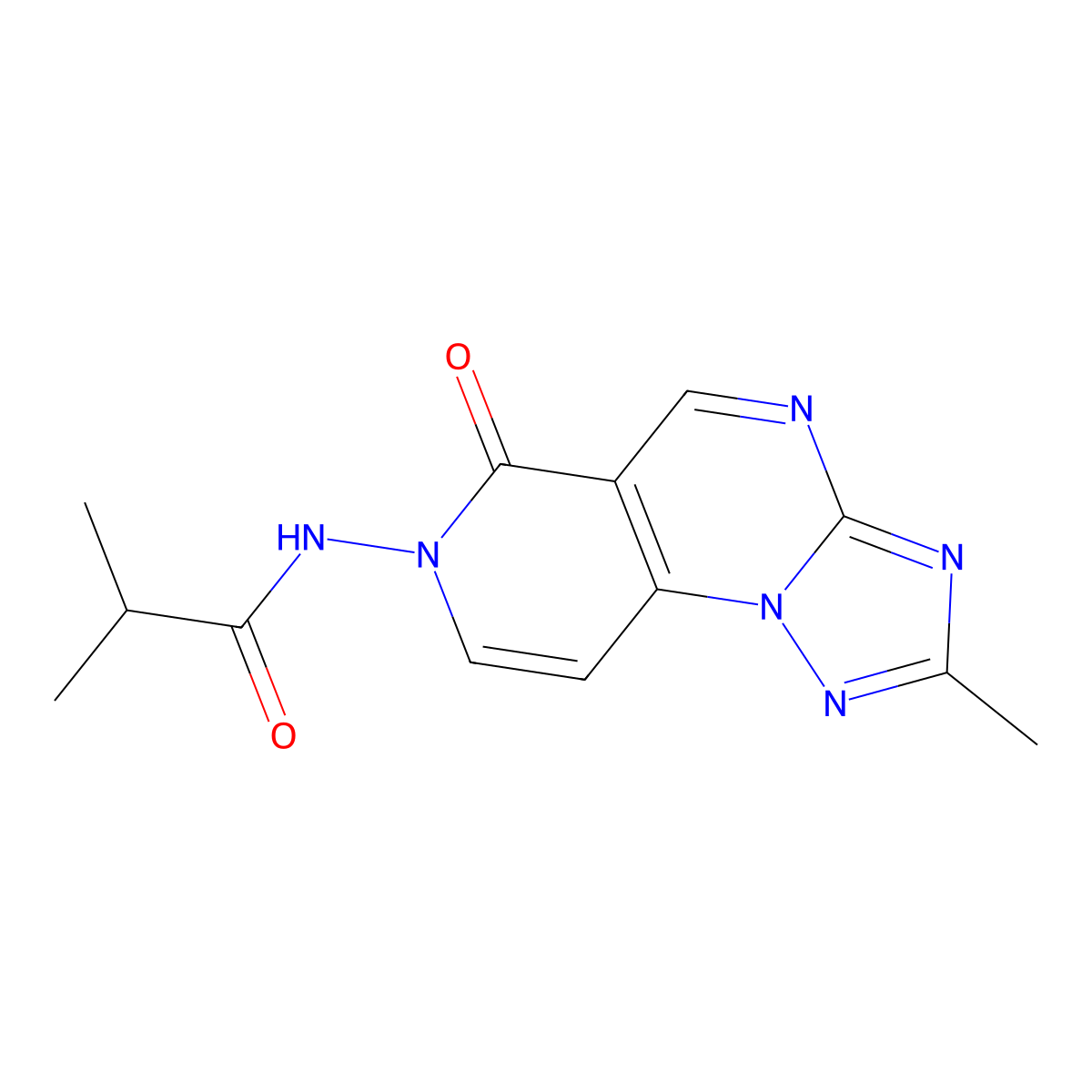 2-methyl-N-(2-methyl-6-oxopyrido[3,4-e][1,2,4]triazolo[1,5-a]pyrimidin-7(6H)-yl)propanamide molecular structure, CAS 1158596-57-6