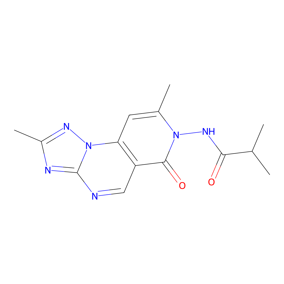 N-(2,8-dimethyl-6-oxopyrido[3,4-e][1,2,4]triazolo[1,5-a]pyrimidin-7(6H)-yl)isobutyramide molecular structure, CAS 1158598-08-3