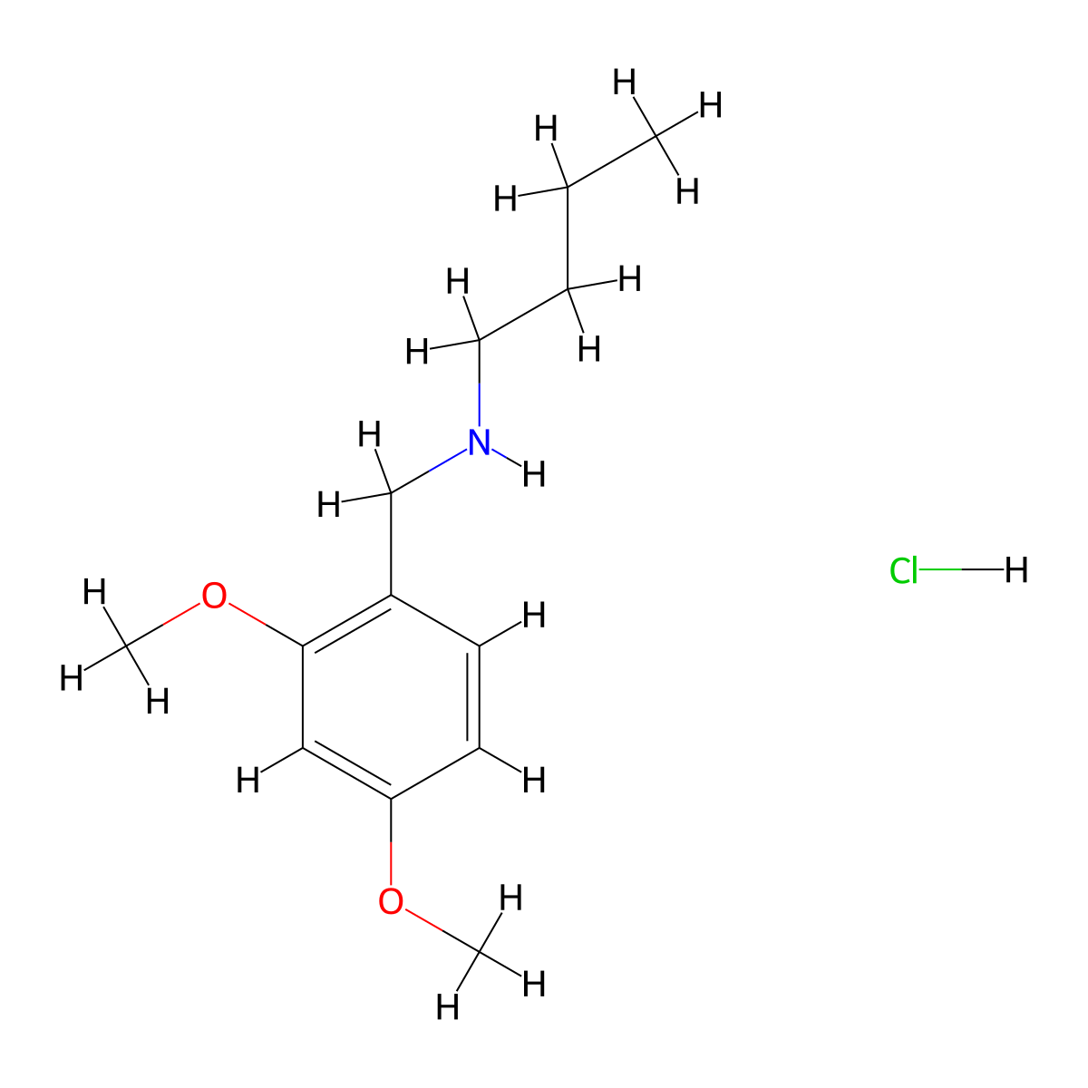 Butyl[(2,4-dimethoxyphenyl)methyl]amine hydrochloride molecular structure, CAS 1158598-29-8
