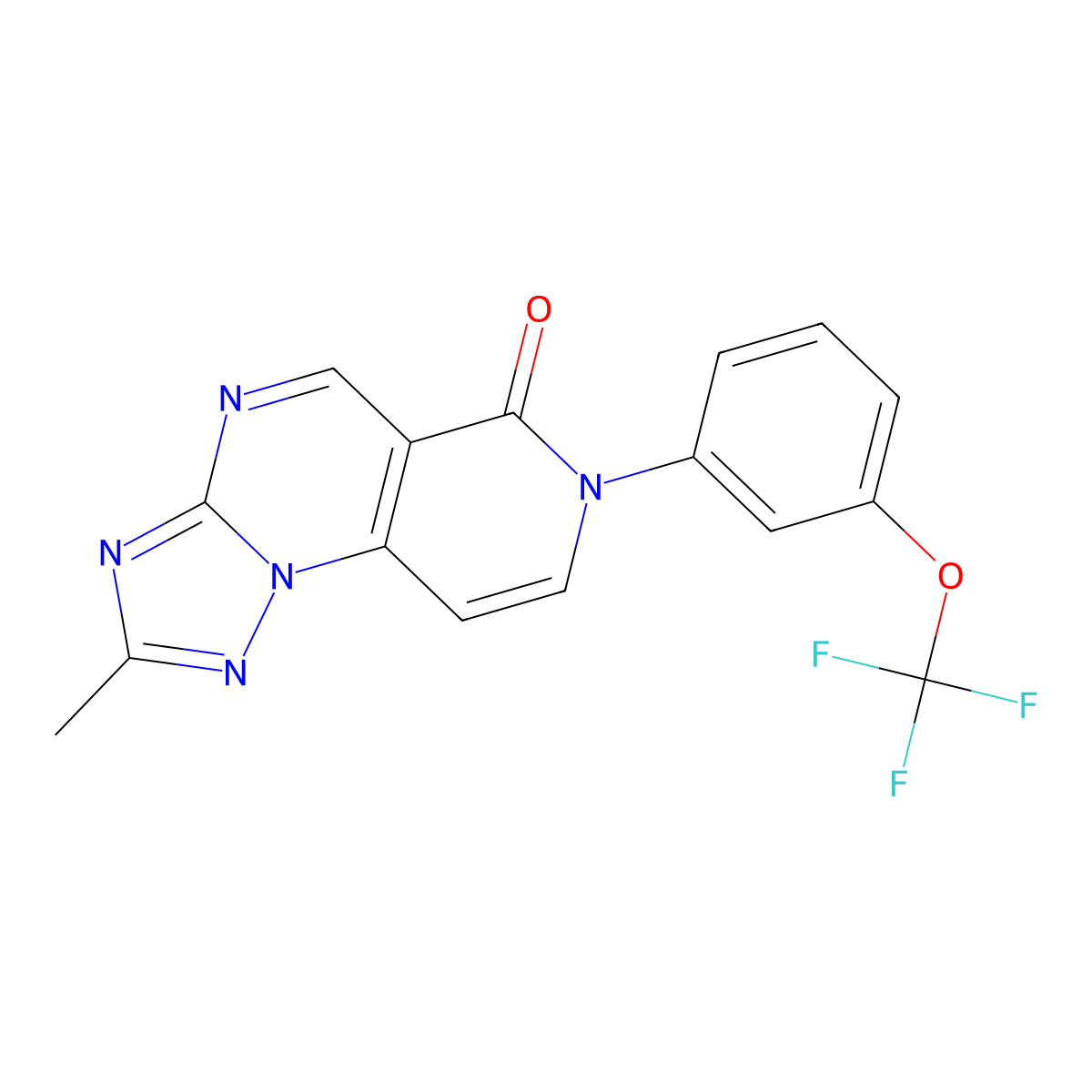 2-methyl-7-[3-(trifluoromethoxy)phenyl]pyrido[3,4-e][1,2,4]triazolo[1,5-a]pyrimidin-6(7H)-one molecular structure, CAS 1158598-78-7