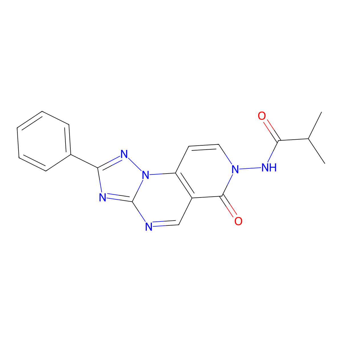N-(6-oxo-2-phenylpyrido[3,4-e][1,2,4]triazolo[1,5-a]pyrimidin-7(6H)-yl)isobutyramide molecular structure, CAS 1158599-15-5