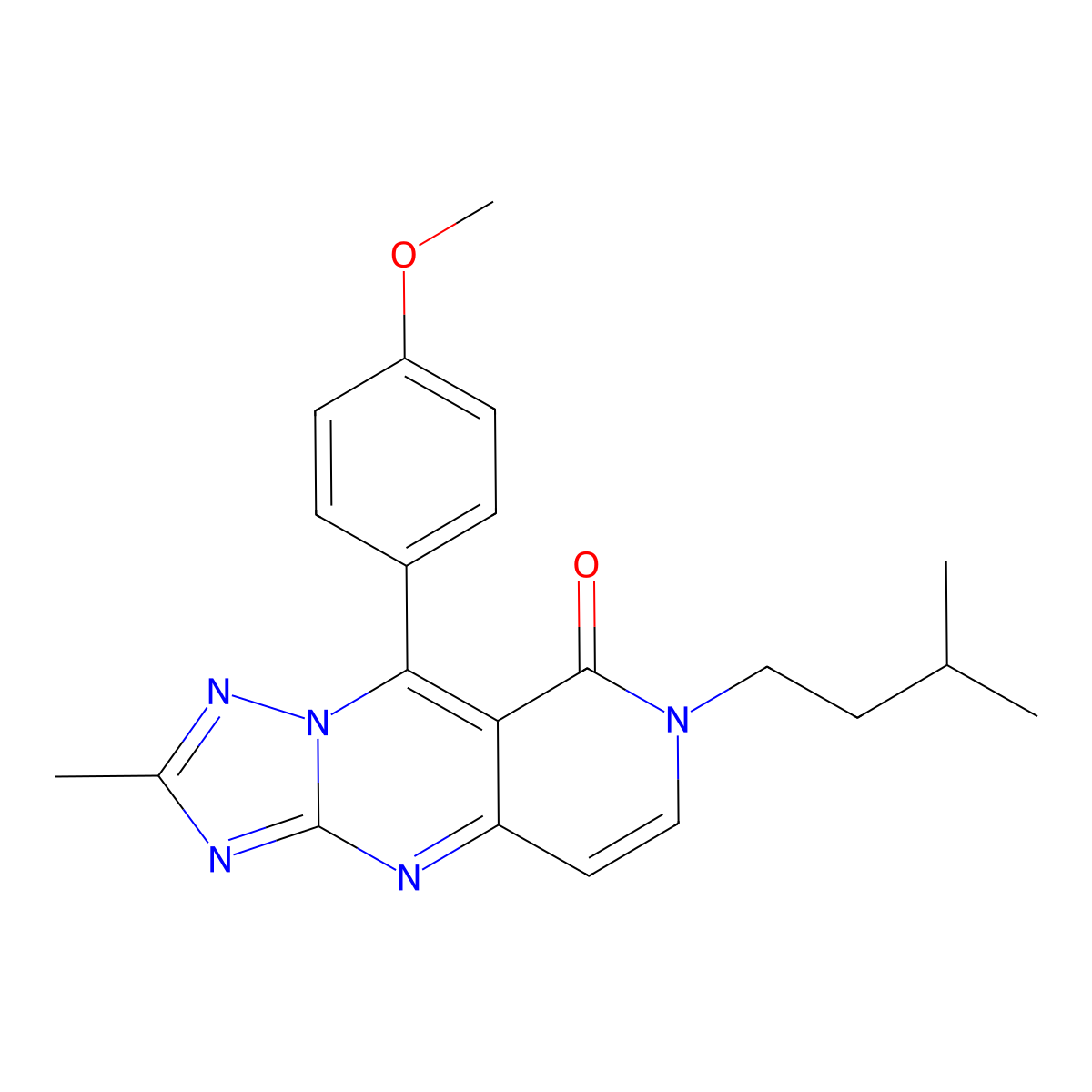 7-isopentyl-9-(4-methoxyphenyl)-2-methylpyrido[4,3-d][1,2,4]triazolo[1,5-a]pyrimidin-8(7H)-one molecular structure, CAS 1158601-30-9