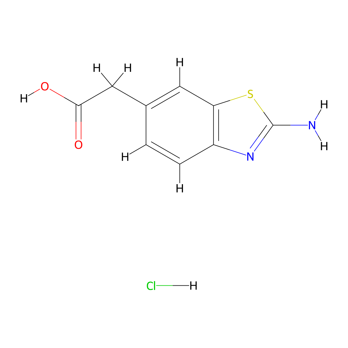 (2-Amino-benzothiazol-6-yl)-acetic acid hydrochloride molecular structure, CAS 1158601-77-4