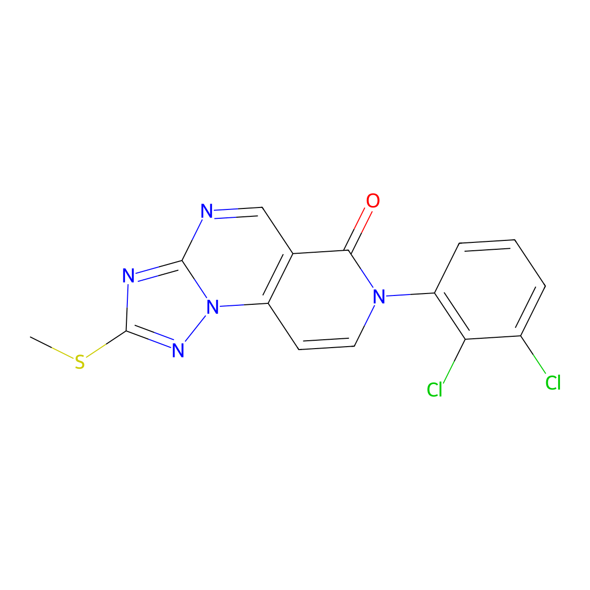 7-(2,3-dichlorophenyl)-2-(methylsulfanyl)pyrido[3,4-e][1,2,4]triazolo[1,5-a]pyrimidin-6(7H)-one molecular structure, CAS 1158601-86-5