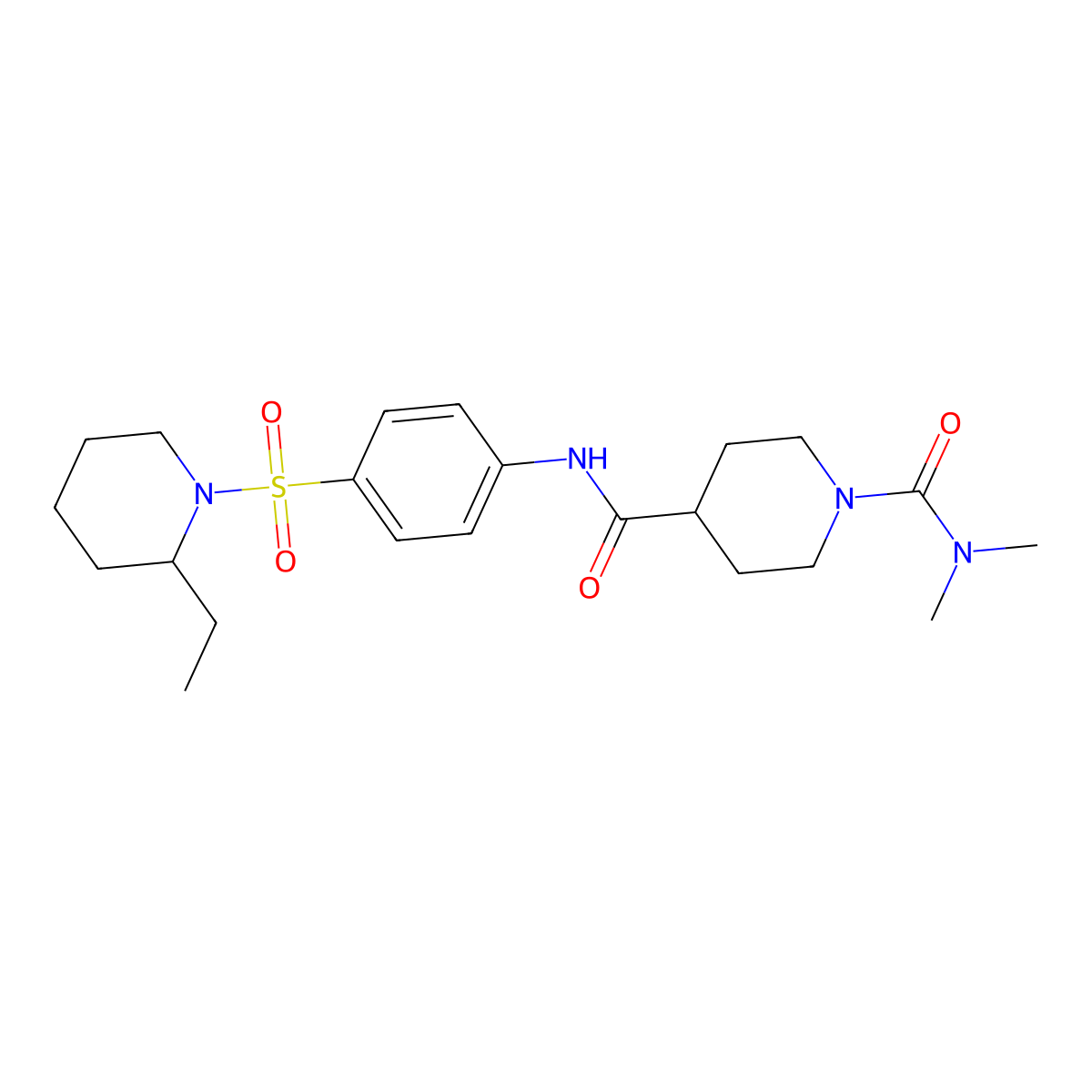 N~4~-{4-[(2-ethylpiperidin-1-yl)sulfonyl]phenyl}-N~1~,N~1~-dimethylpiperidine-1,4-dicarboxamide molecular structure, CAS 1158604-42-2
