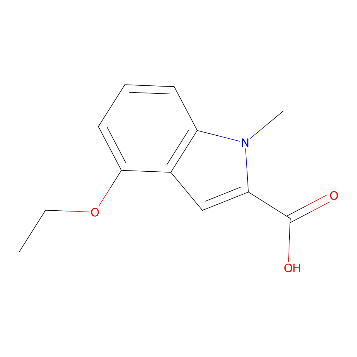 4-Ethoxy-1-methyl-1H-indole-2-carboxylic acid molecular structure, CAS 1158604-52-4