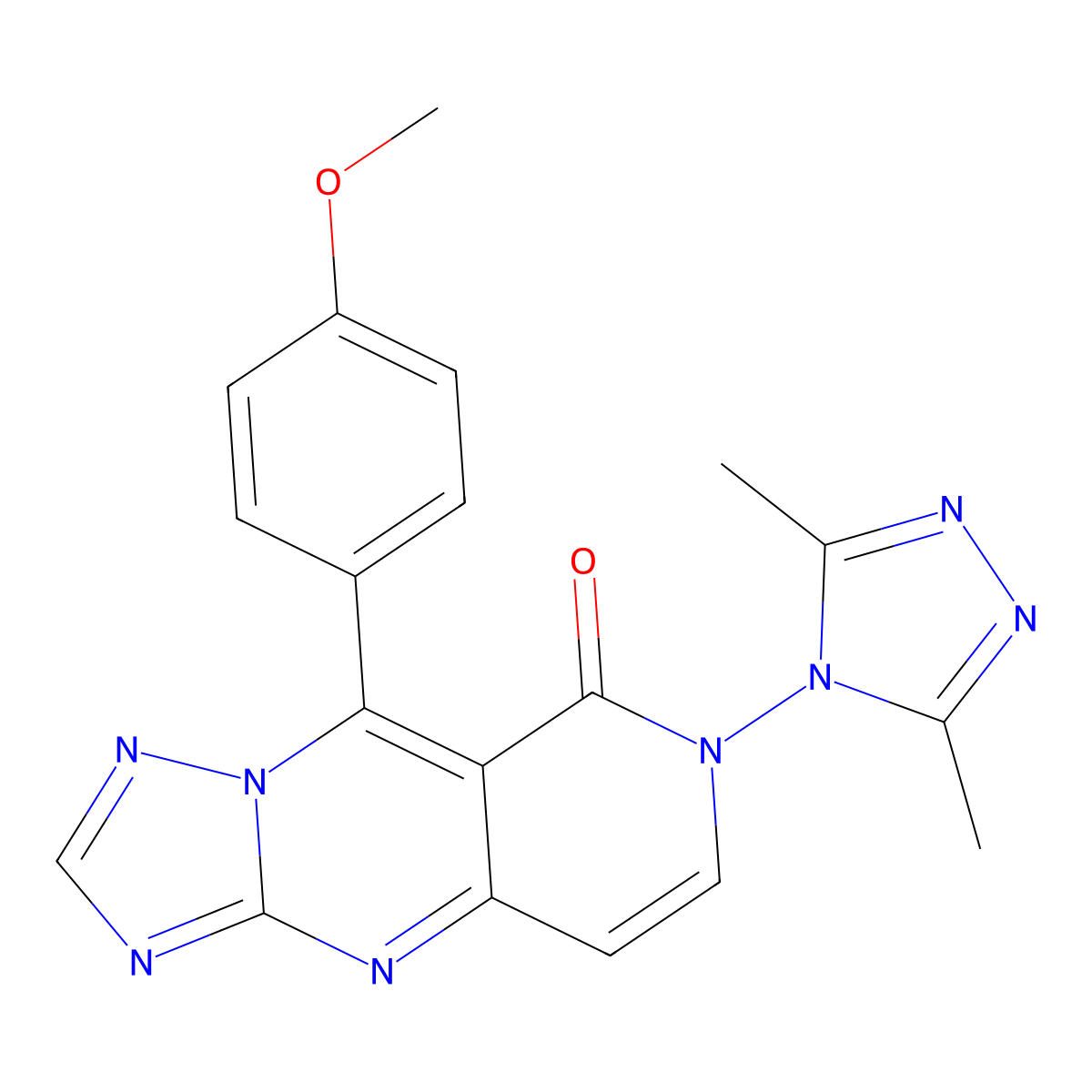 7-(3,5-dimethyl-4H-1,2,4-triazol-4-yl)-9-(4-methoxyphenyl)pyrido[4,3-d][1,2,4]triazolo[1,5-a]pyrimidin-8(7H)-one molecular structure, CAS 1158606-50-8