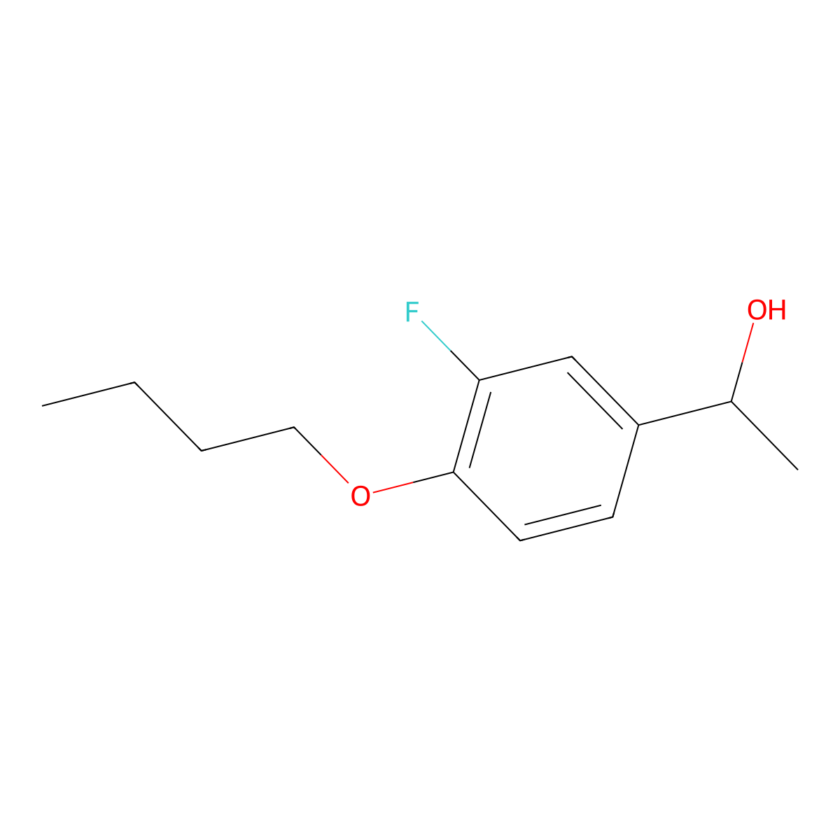 1-(4-Butoxy-3-fluorophenyl)ethanol molecular structure, CAS 1158607-03-4