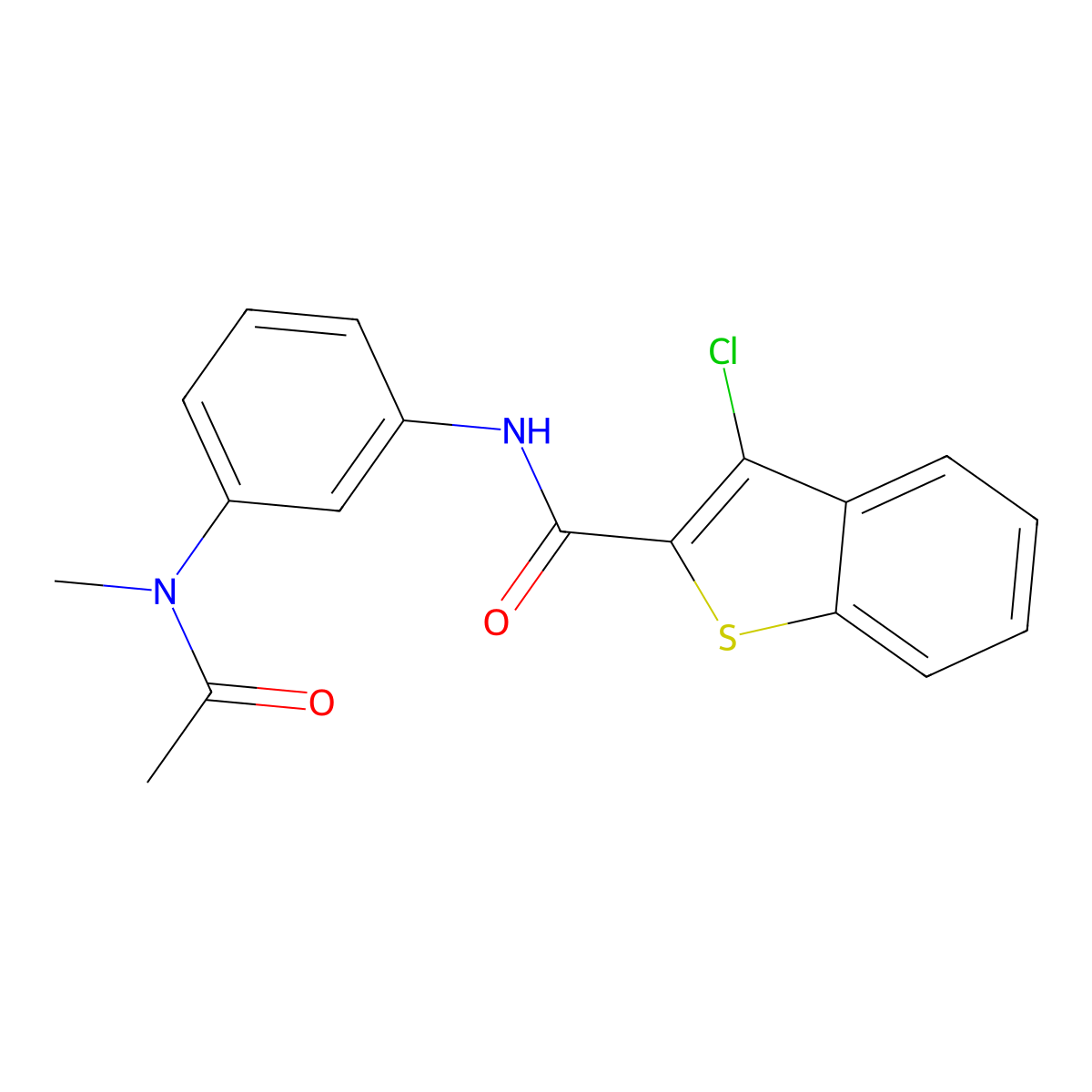 N-{3-[acetyl(methyl)amino]phenyl}-3-chloro-1-benzothiophene-2-carboxamide molecular structure, CAS 1158607-77-2