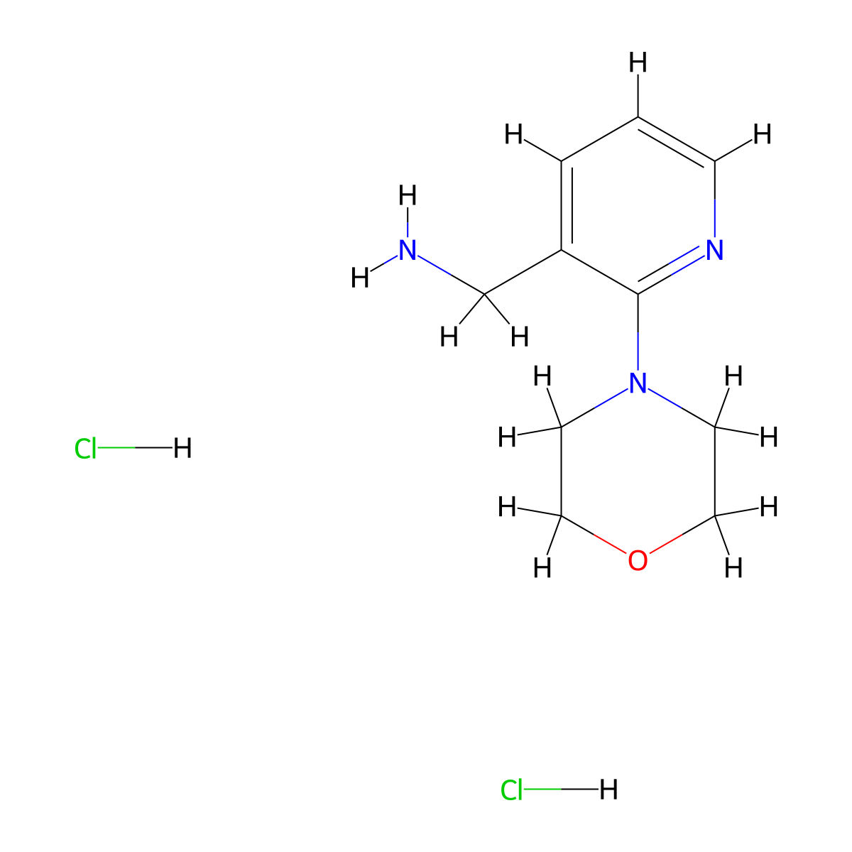 [2-(4-Morpholinyl)-3-pyridinyl]methanamine dihydrochloride molecular structure, CAS 1158607-78-3