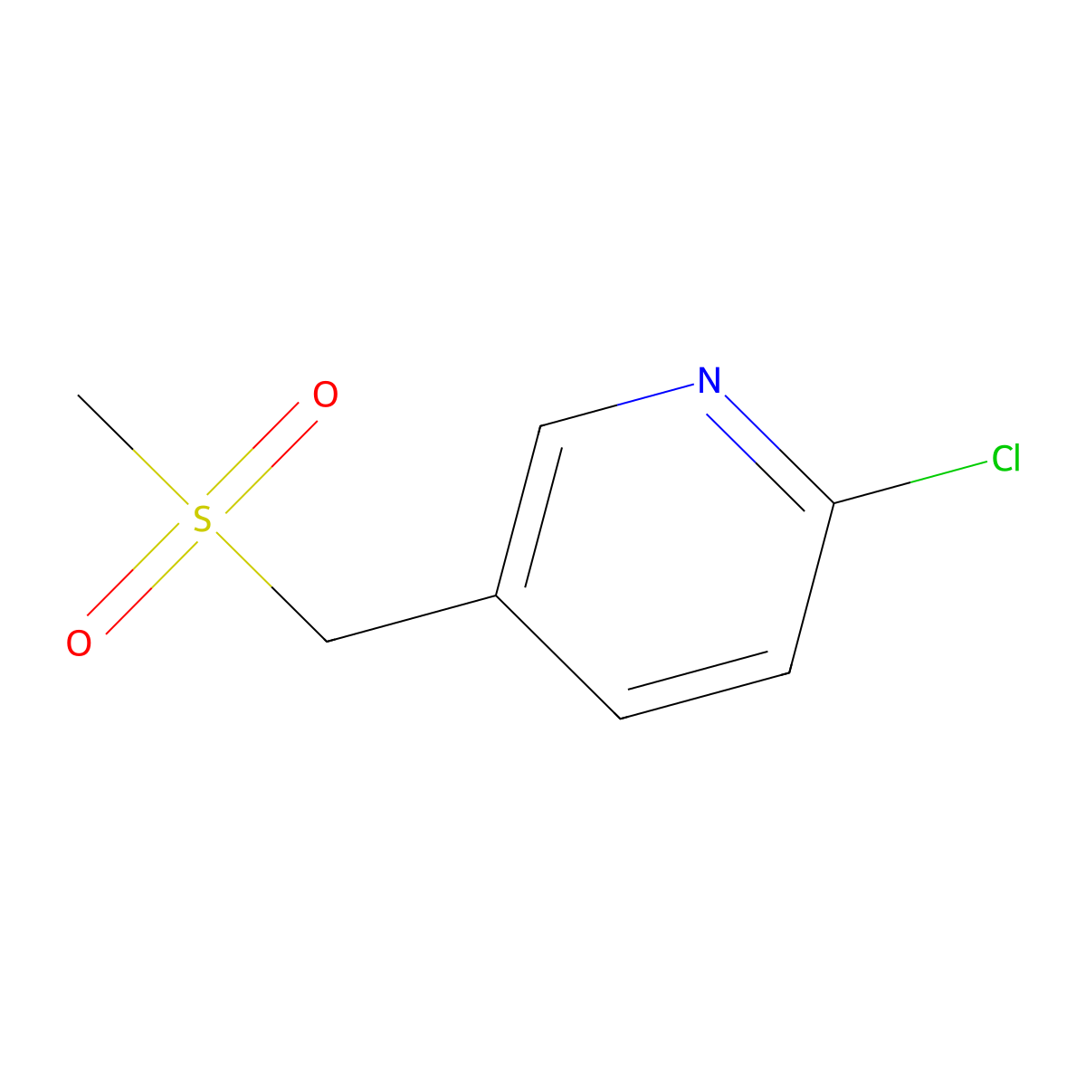 2-Chloro-5-((methylsulfonyl)methyl)pyridine molecular structure, CAS 1158608-08-2