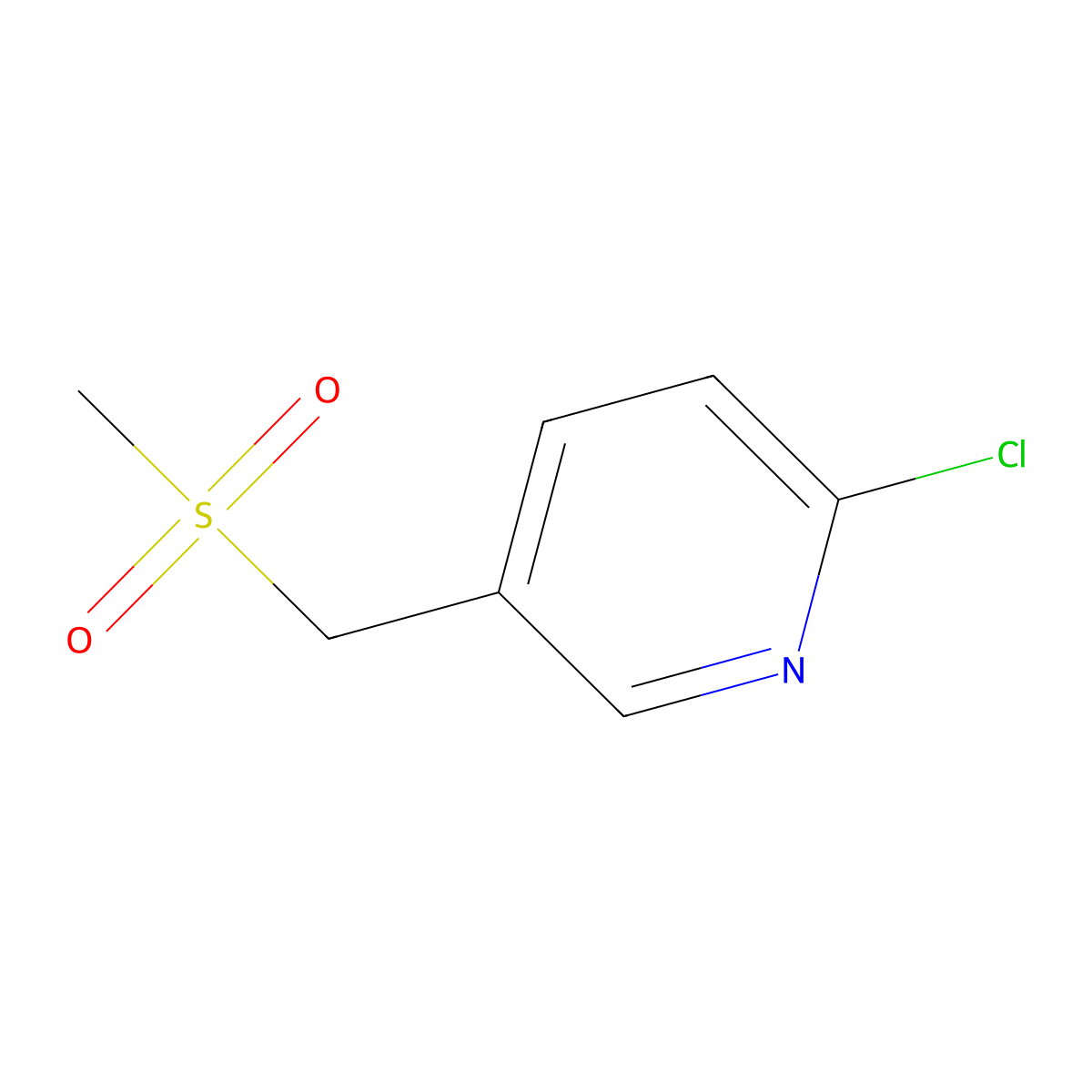 2-Chloro-5-((methylsulfonyl)methyl)pyridine molecular structure, CAS 1158608-08-2