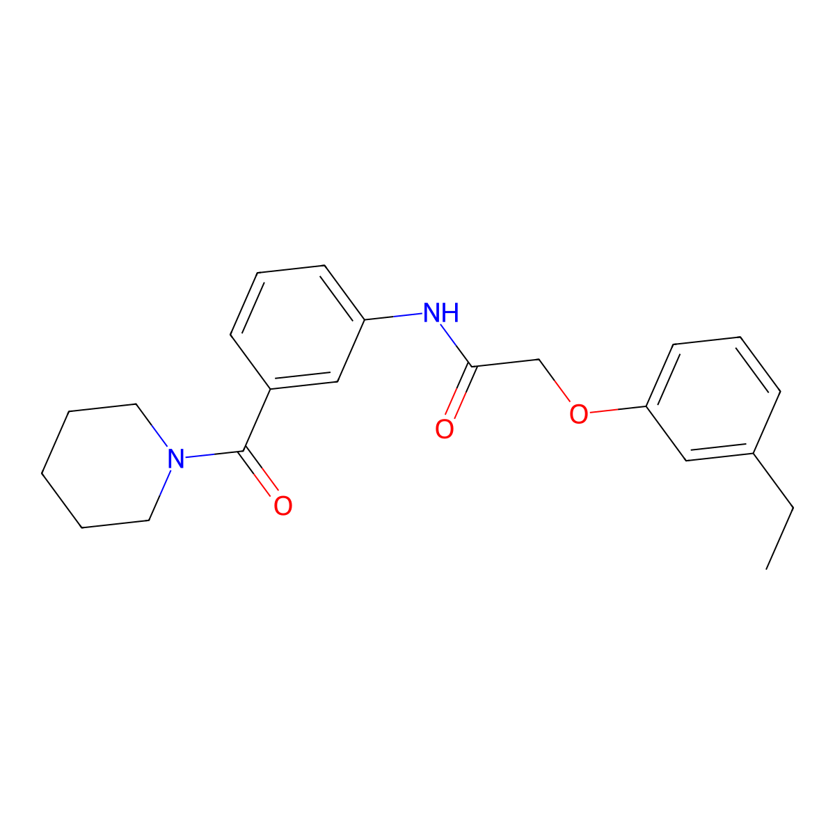 2-(3-ethylphenoxy)-N-[3-(1-piperidinylcarbonyl)phenyl]acetamide molecular structure, CAS 1158608-14-0
