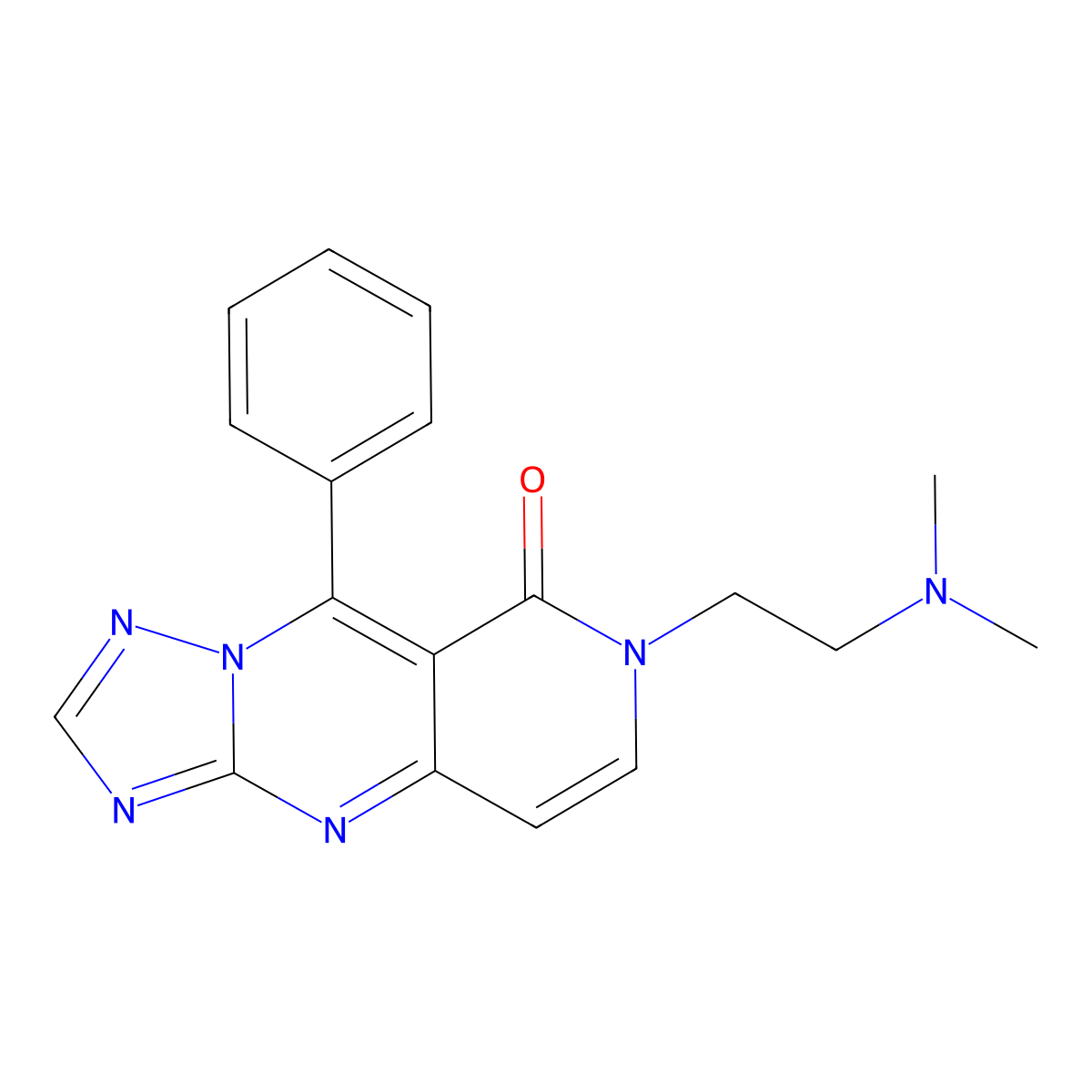 7-[2-(dimethylamino)ethyl]-9-phenylpyrido[4,3-d][1,2,4]triazolo[1,5-a]pyrimidin-8(7H)-one molecular structure, CAS 1158608-26-4