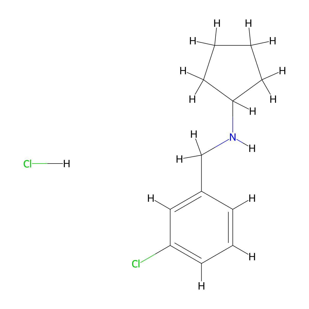 N-[(3-Chlorophenyl)methyl]cyclopentanamine hydrochloride molecular structure, CAS 1158609-74-5