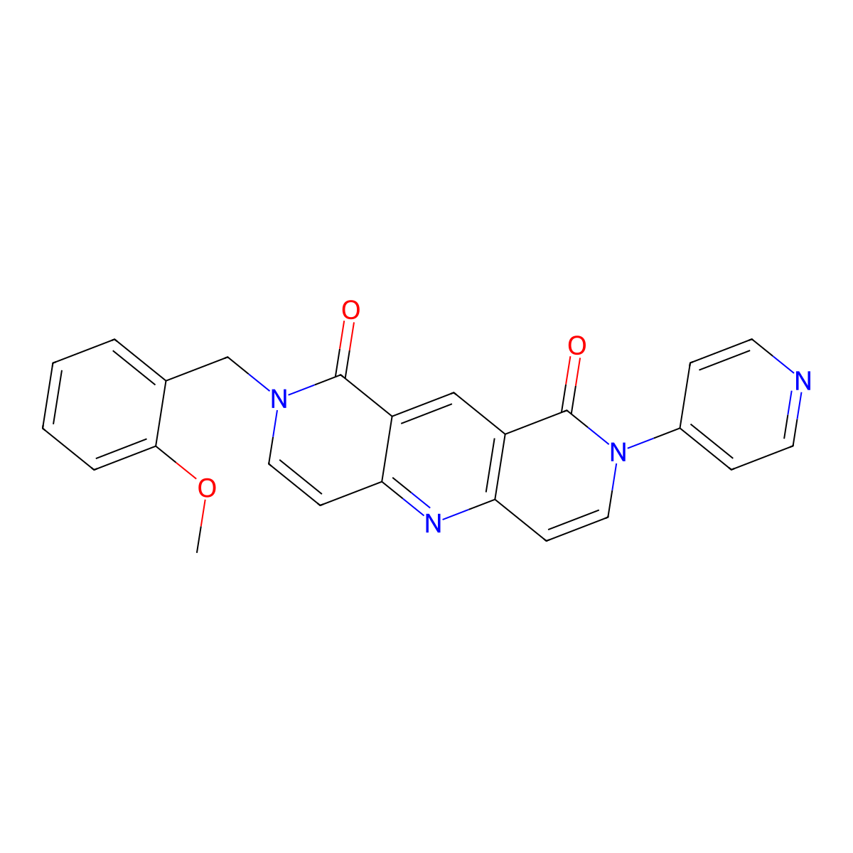 2-(2-methoxybenzyl)-8-(pyridin-4-yl)pyrido[4,3-b][1,6]naphthyridine-1,9(2H,8H)-dione molecular structure, CAS 1158610-06-0