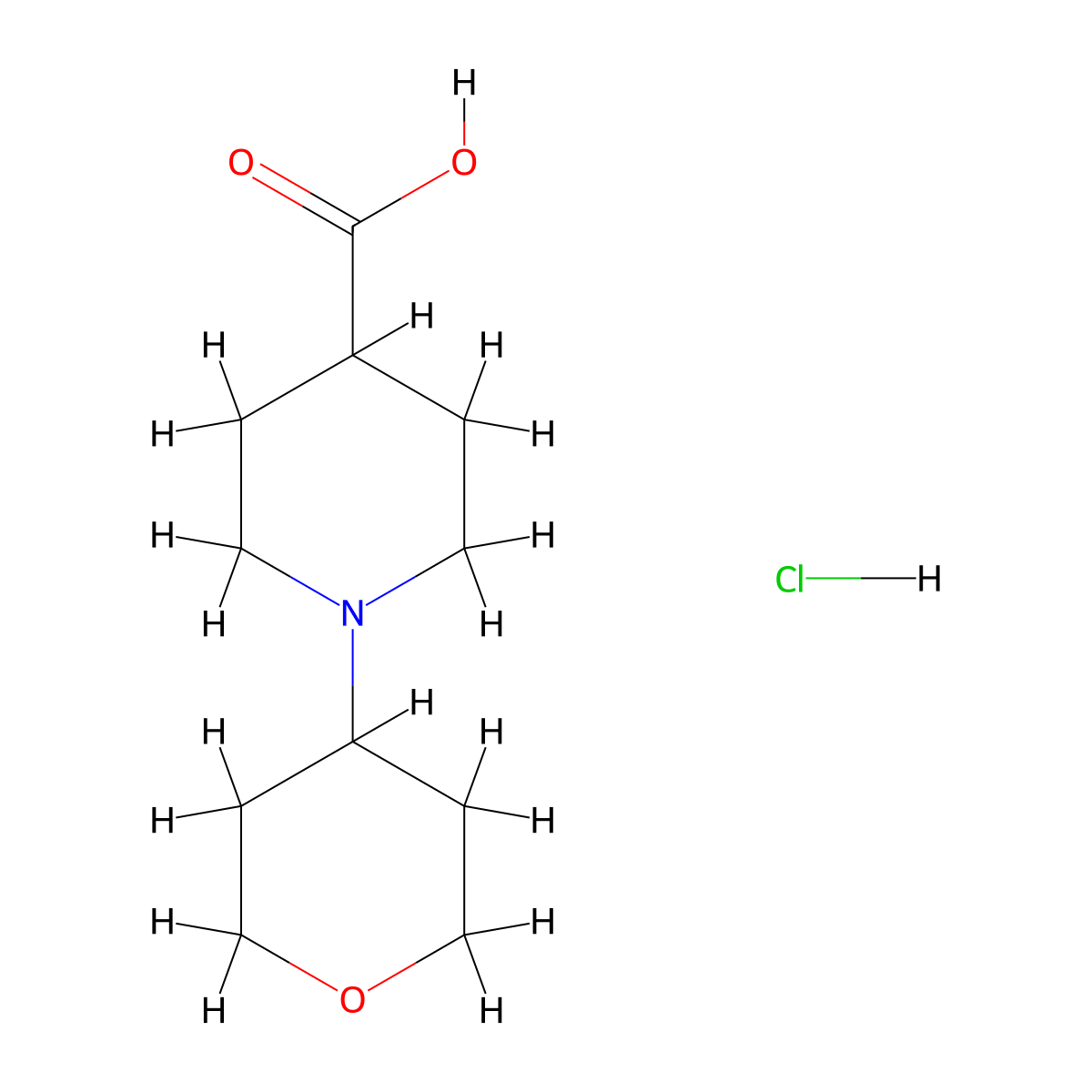 1-(Oxan-4-yl)piperidine-4-carboxylic acid hydrochloride molecular structure, CAS 1158610-82-2