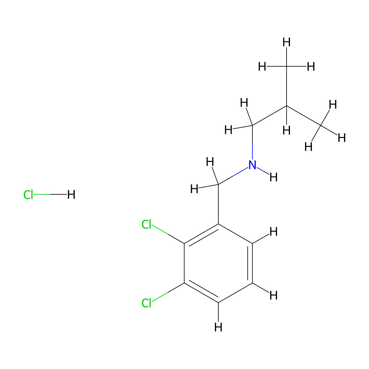 [(2,3-Dichlorophenyl)methyl](2-methylpropyl)amine hydrochloride molecular structure, CAS 1158611-15-4