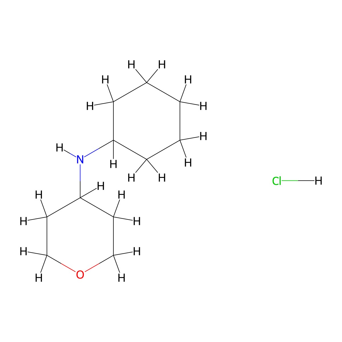Cyclohexyl-(tetrahydro-pyran-4-YL)-amine hydrochloride molecular structure, CAS 1158611-47-2