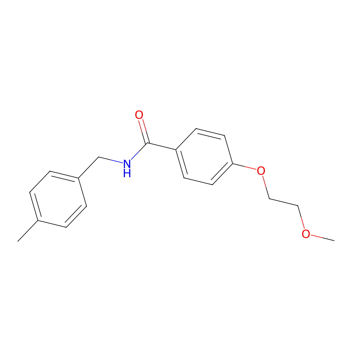 4-(2-methoxyethoxy)-N-(4-methylbenzyl)benzamide molecular structure, CAS 1158611-85-8