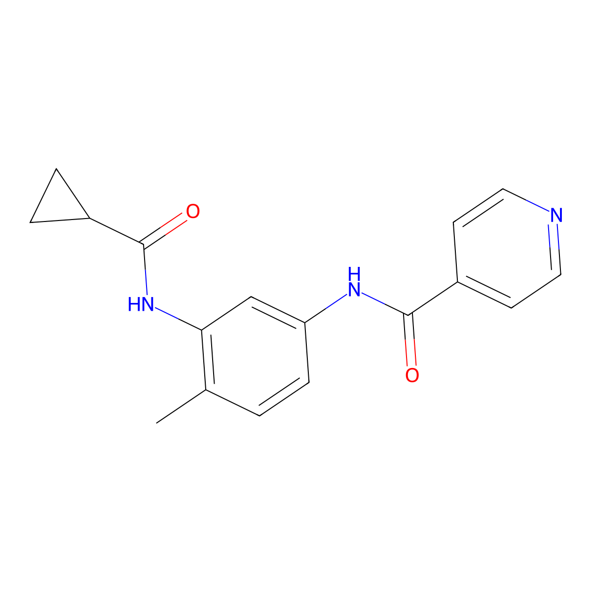 N-{3-[(cyclopropylcarbonyl)amino]-4-methylphenyl}isonicotinamide molecular structure, CAS 1158614-59-5
