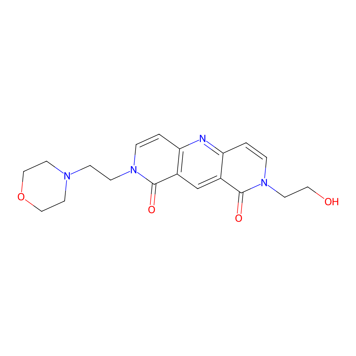 2-(2-hydroxyethyl)-8-(2-morpholinoethyl)pyrido[4,3-b][1,6]naphthyridine-1,9(2H,8H)-dione molecular structure, CAS 1158615-08-7