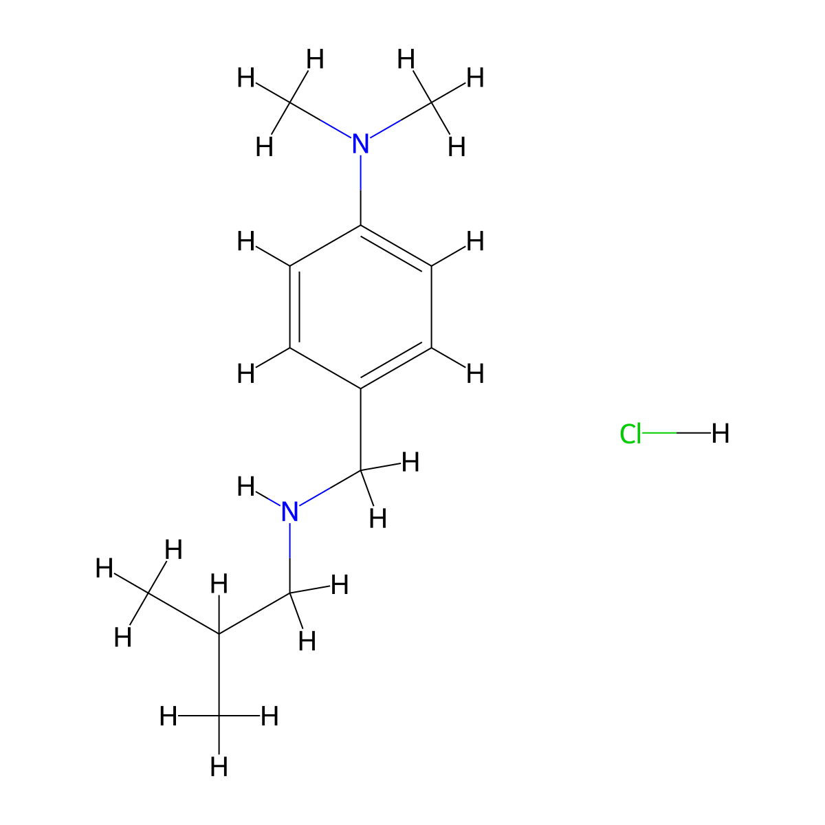 N,N-Dimethyl-4-{[(2-methylpropyl)amino]methyl}aniline hydrochloride molecular structure, CAS 1158615-59-8