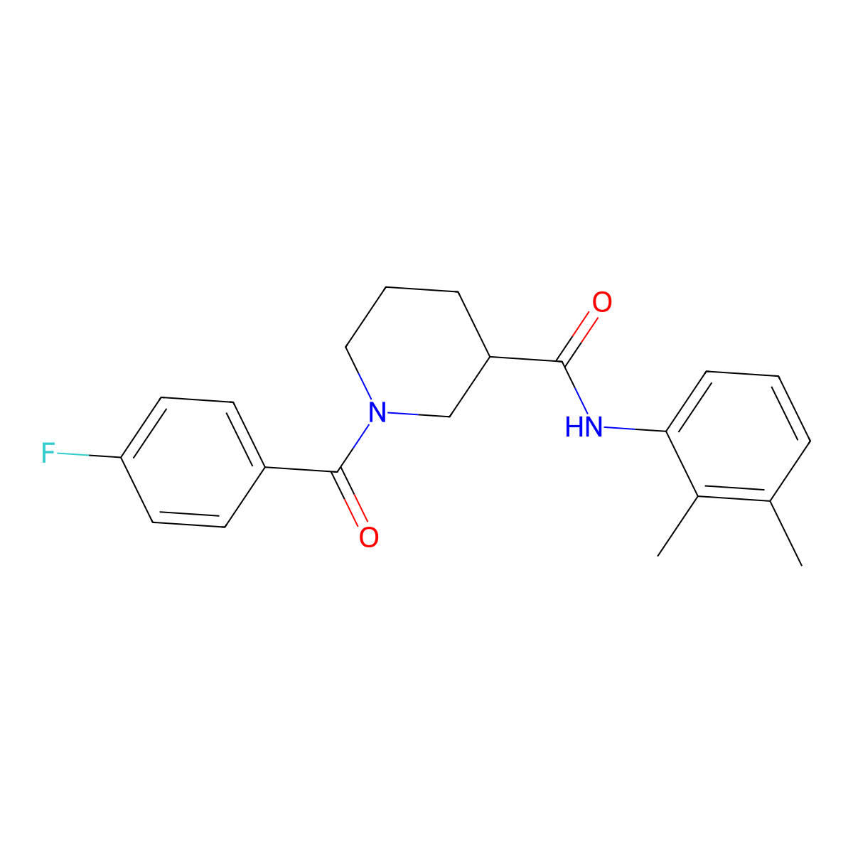 N-(2,3-dimethylphenyl)-1-(4-fluorobenzoyl)piperidine-3-carboxamide molecular structure, CAS 1158615-88-3