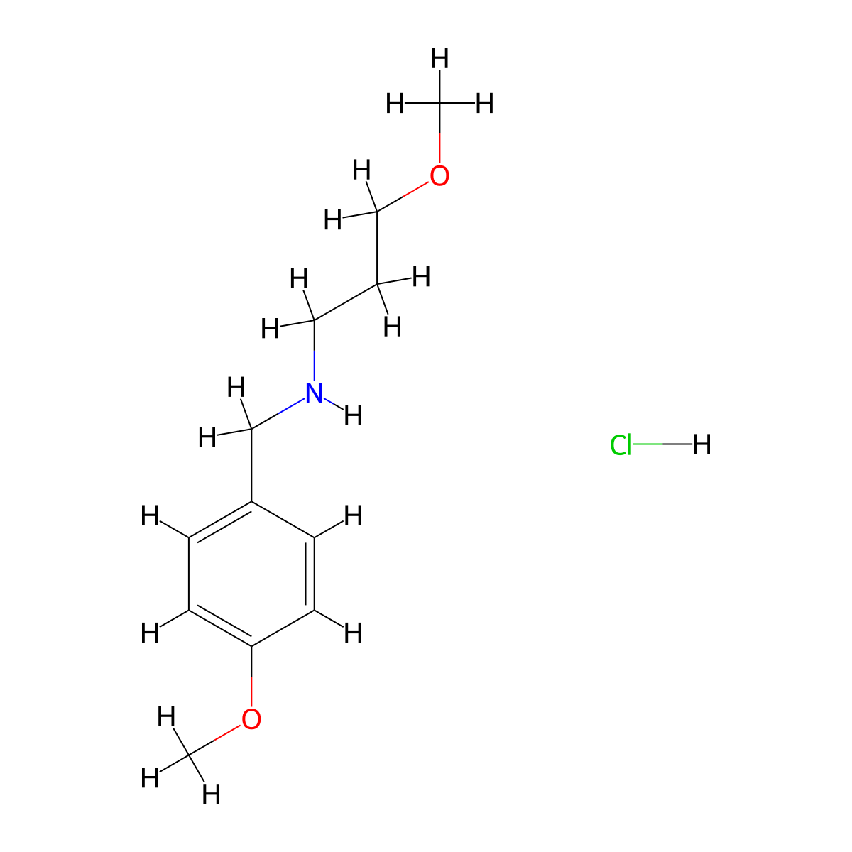 (4-Methoxybenzyl)(3-methoxypropyl)amine hydrochloride molecular structure, CAS 1158616-83-1