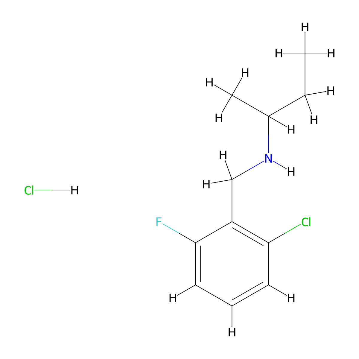 (Butan-2-yl)[(2-chloro-6-fluorophenyl)methyl]amine hydrochloride molecular structure, CAS 1158622-32-2