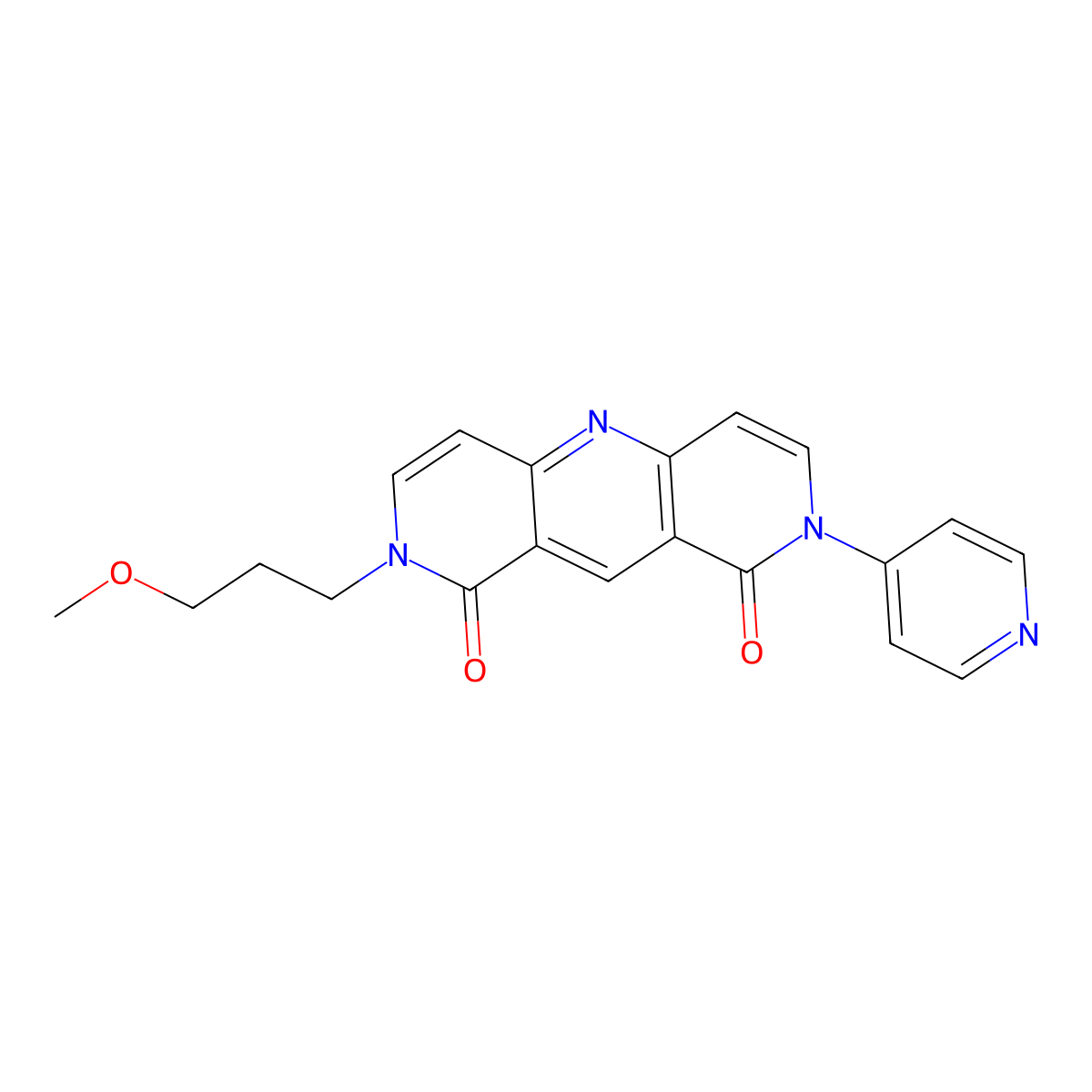 2-(3-methoxypropyl)-8-(pyridin-4-yl)pyrido[4,3-b][1,6]naphthyridine-1,9(2H,8H)-dione molecular structure, CAS 1158623-73-4