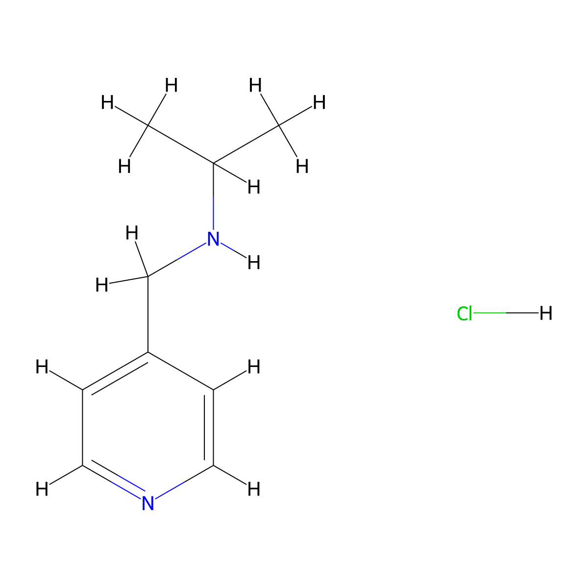 N-(Pyridin-4-ylmethyl)propan-2-amine hydrochloride molecular structure, CAS 1158624-90-8