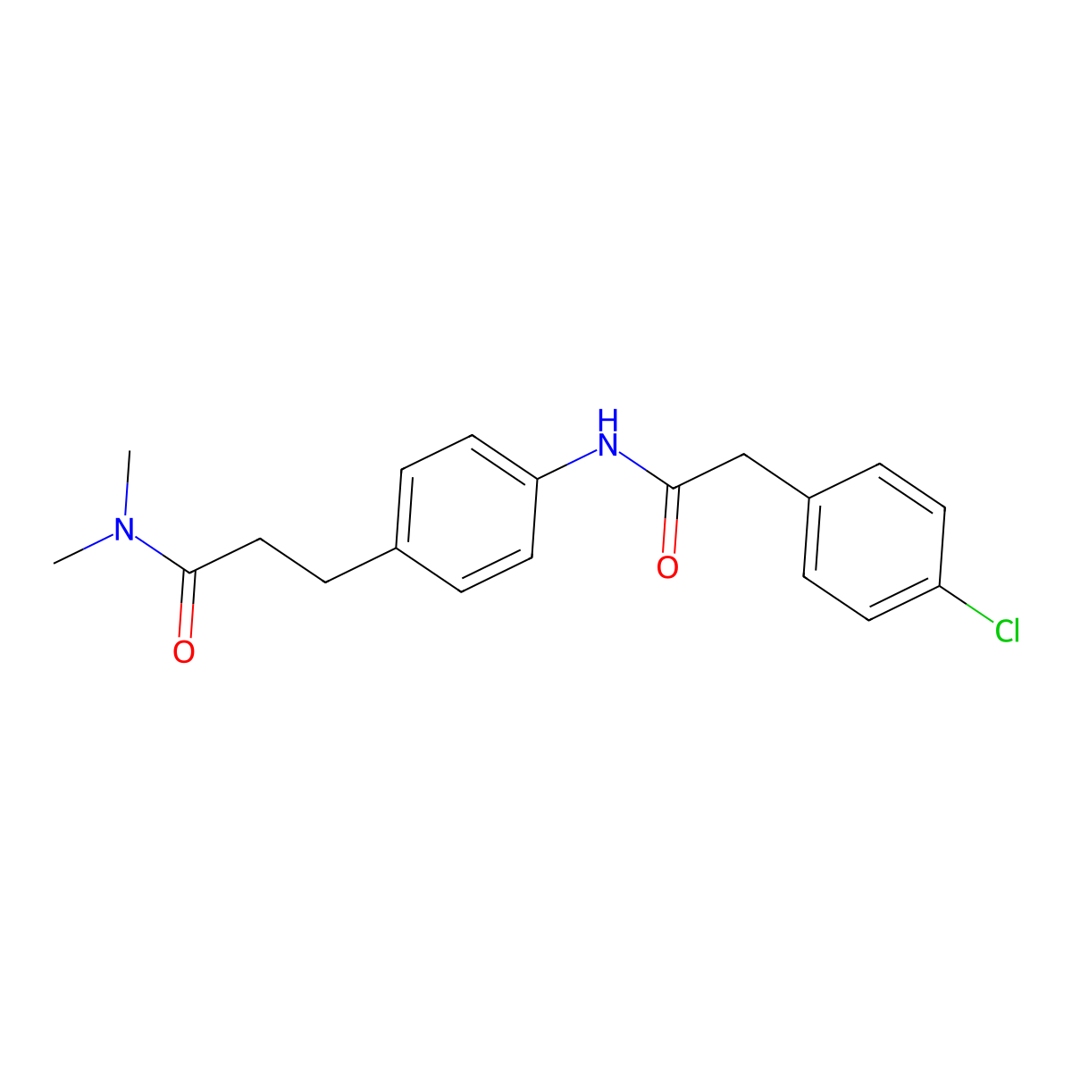 3-(4-{[(4-chlorophenyl)acetyl]amino}phenyl)-N,N-dimethylpropanamide molecular structure, CAS 1158624-92-0